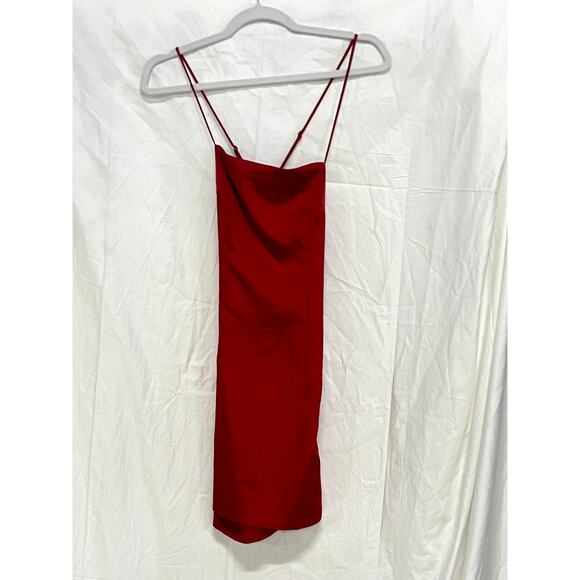 superdown Autumn Sleeveless Crossback Strap Bodycon Slip Mini Dress Red Womes XS - Picture 2 of 7